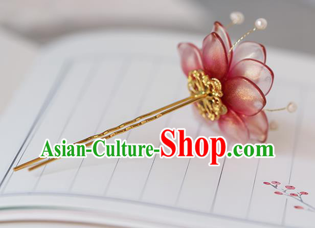 China Traditional Cheongsam Hairpin Ancient Princess Pink Sakura Hair Stick China Traditional Cheongsam Hairpin Ancient Princess Pink Sakura Hair Stick