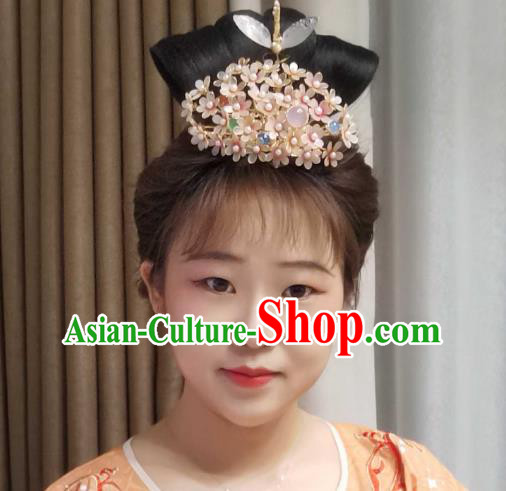 China Ancient Imperial Concubine Hairpin Traditional Song Dynasty Yellow Flowers Dragonfly Hair Crown China Ancient Imperial Concubine Hairpin Traditional Song Dynasty Yellow Flowers Dragonfly Hair Crown