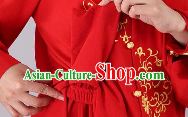 China Traditional Kung Fu Red Uniforms Tai Chi Competition Performance Costumes China Traditional Kung Fu Red Uniforms Tai Chi Competition Performance Costumes
