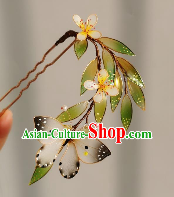 China Traditional Hanfu Butterfly Hairpin Handmade Ancient Princess Hair Stick China Traditional Hanfu Butterfly Hairpin Handmade Ancient Princess Hair Stick