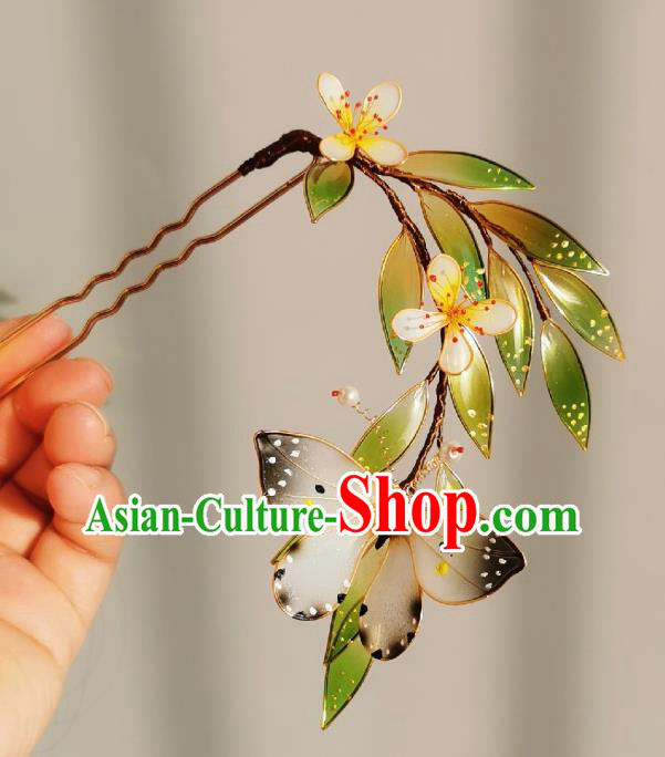 China Traditional Hanfu Butterfly Hairpin Handmade Ancient Princess Hair Stick China Traditional Hanfu Butterfly Hairpin Handmade Ancient Princess Hair Stick