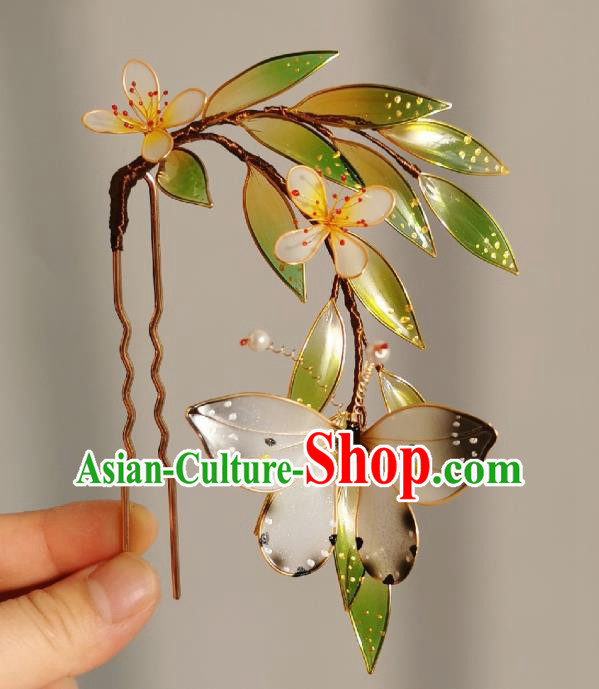 China Traditional Hanfu Butterfly Hairpin Handmade Ancient Princess Hair Stick China Traditional Hanfu Butterfly Hairpin Handmade Ancient Princess Hair Stick