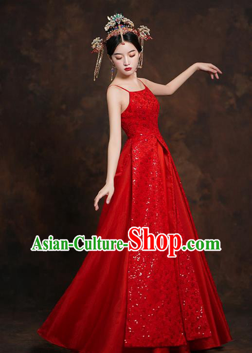 China Classical Bride Red Blouse and Dress Traditional Embroidered Wedding Costumes China Classical Bride Red Blouse and Dress Traditional Embroidered Wedding Costumes