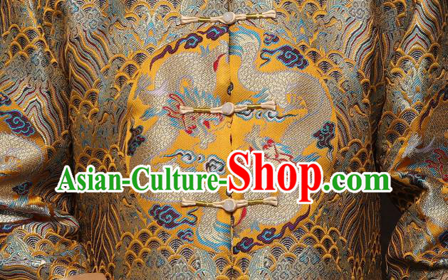 Chinese Classical Bridegroom Clothing Traditional Wedding Costume Golden Mandarin Jacket and Long Robe Chinese Classical Bridegroom Clothing Traditional Wedding Costume Golden Mandarin Jacket and Long Robe