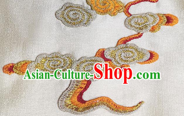 Chinese Traditional Wedding Bridegroom Costumes Embroidered White Mandarin Jacket and Red Long Robe Chinese Traditional Wedding Bridegroom Costumes Embroidered White Mandarin Jacket and Red Long Robe