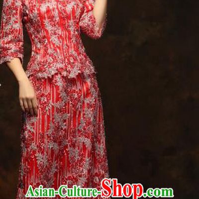 China Wedding Red Xiuhe Suits Classical Bride Costumes Traditional Toast Embroidered Slim Dress