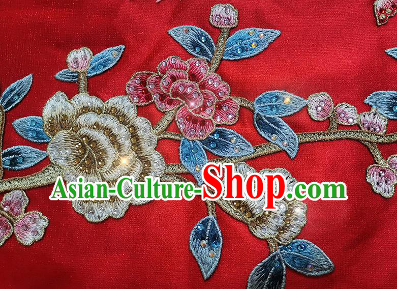 China Classical Embroidered Phoenix Peony Xiuhe Suits Traditional Bride Costumes Wedding Red Toast Dress
