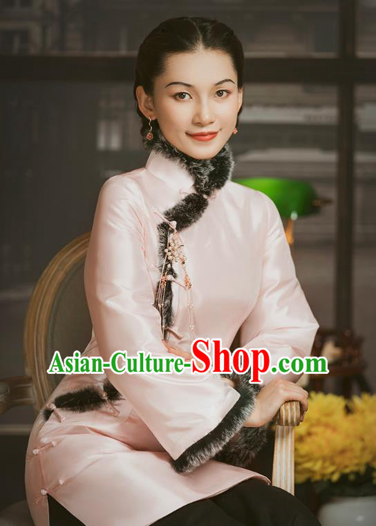 Chinese National Pink Silk Cotton Wadded Coat Tang Suit Outer Garment Clothing Chinese National Pink Silk Cotton Wadded Coat Tang Suit Outer Garment Clothing