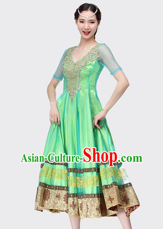 Indian Bollywood Dance Performance Green Dress Belly Dance Clothing Asian Folk Dance Costume Indian Bollywood Dance Performance Green Dress Belly Dance Clothing Asian Folk Dance Costume