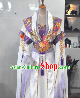 China Traditional Cosplay Tang Dynasty Empress Clothing Ancient Fairy Queen Purple Hanfu Dress China Traditional Cosplay Tang Dynasty Empress Clothing Ancient Fairy Queen Purple Hanfu Dress