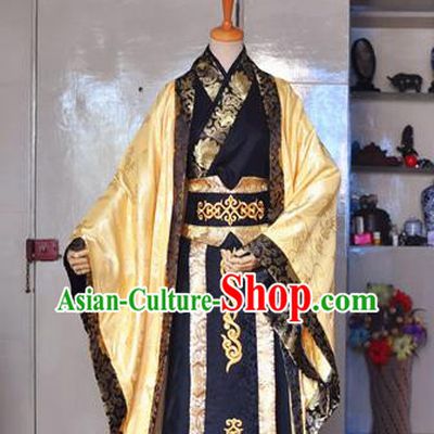 Chinese Drama Cosplay Prince Golden Apparels Han Dynasty King Garment Costumes Ancient Monarch Hanfu Clothing