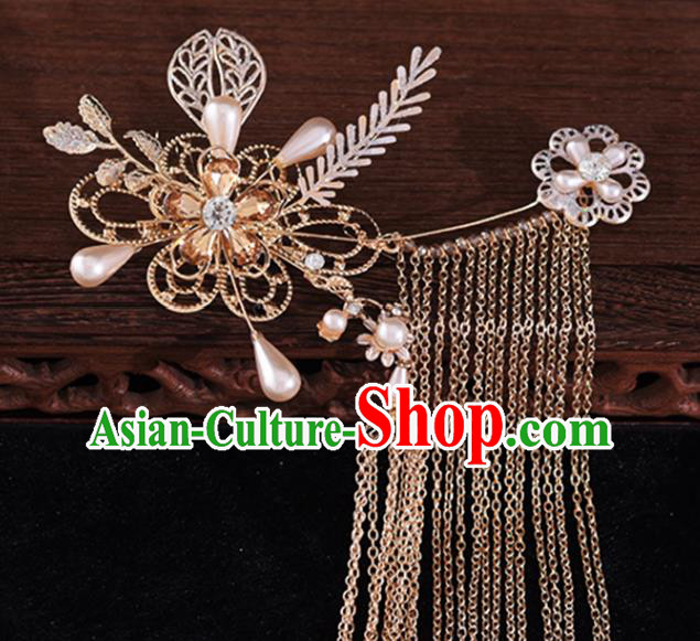 Chinese Traditional Wedding Hair Accessories Classical Xiuhe Suit Hair Comb and Hairpins Chinese Traditional Wedding Hair Accessories Classical Xiuhe Suit Hair Comb and Hairpins