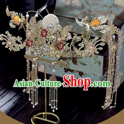 Chinese Bride Headdress Traditional Wedding Hair Crown Hair Accessories Classical Phoenix Coronet