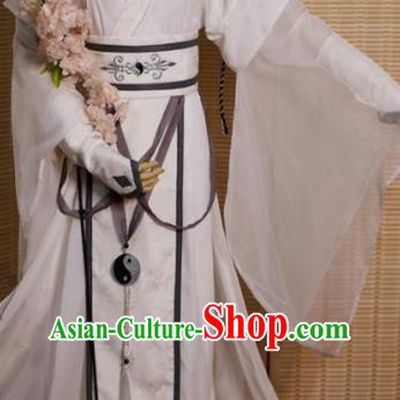 Chinese Ming Dynasty Childe Clothing Cosplay Swordsman Xiao Xingchen Apparels Ancient Taoist Priest Garment Costumes
