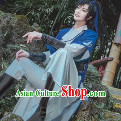 Chinese Ancient Young Hero Garment Costumes Han Dynasty Knight Clothing Cosplay Swordsman Mo Ran Apparels