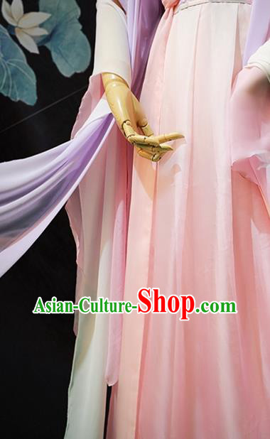 China Cosplay Swordswoman Jiang Yanli Clothing Traditional Ancient Fairy Lilac Dress Garment China Cosplay Swordswoman Jiang Yanli Clothing Traditional Ancient Fairy Lilac Dress Garment