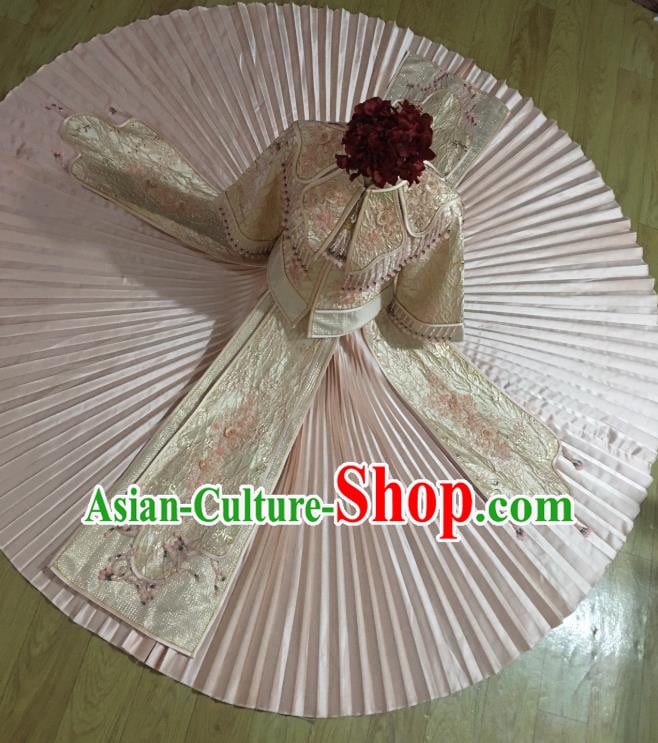 Chinese Traditional Wedding Garment Costumes Bride Pink Xiuhe Suits Hui Ethnic Woman Dress Clothing Chinese Traditional Wedding Garment Costumes Bride Pink Xiuhe Suits Hui Ethnic Woman Dress Clothing