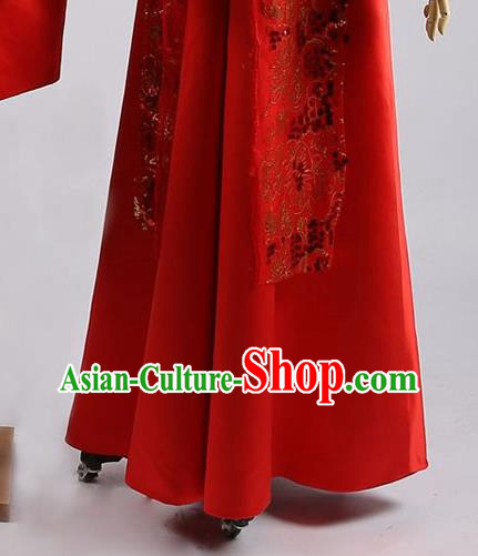 Chinese Classical Embroidered Red Dress Hui Ethnic Bride Clothing Traditional Wedding Garment Costumes Chinese Classical Embroidered Red Dress Hui Ethnic Bride Clothing Traditional Wedding Garment Costumes