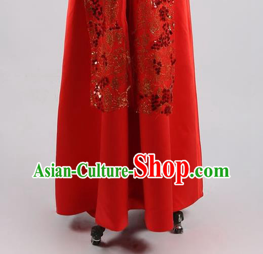 Chinese Classical Embroidered Red Dress Hui Ethnic Bride Clothing Traditional Wedding Garment Costumes Chinese Classical Embroidered Red Dress Hui Ethnic Bride Clothing Traditional Wedding Garment Costumes