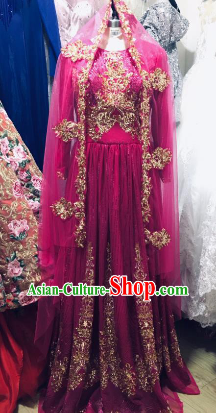 Asian India Bride Rosy Sari Dress Garment Indian Traditional Wedding Lehenga Clothing Asian India Bride Rosy Sari Dress Garment Indian Traditional Wedding Lehenga Clothing