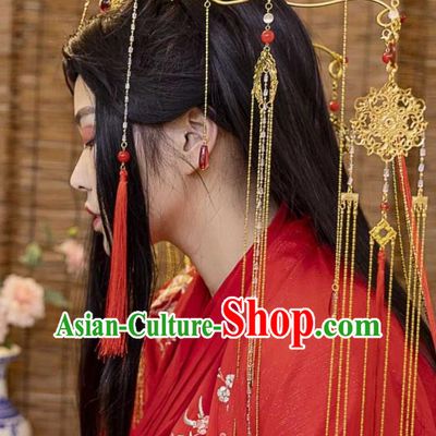 Chinese Ancient Crown Prince Golden Hair Crown Traditional Cosplay Swordsman Xie Lian Wedding Hair Accessories