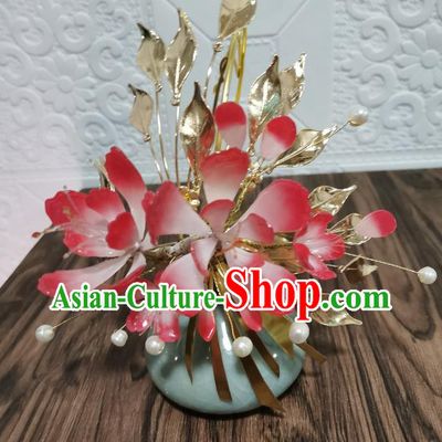 China Ancient Swordswoman Wedding Headdress Handmade Hair Crown Traditional Hanfu Cosplay Hair Accessories