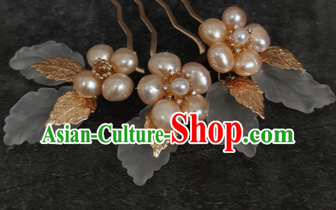 China Traditional Hanfu Hair Accessories Ancient Princess Hairpin Ming Dynasty Pearls Hair Comb China Traditional Hanfu Hair Accessories Ancient Princess Hairpin Ming Dynasty Pearls Hair Comb