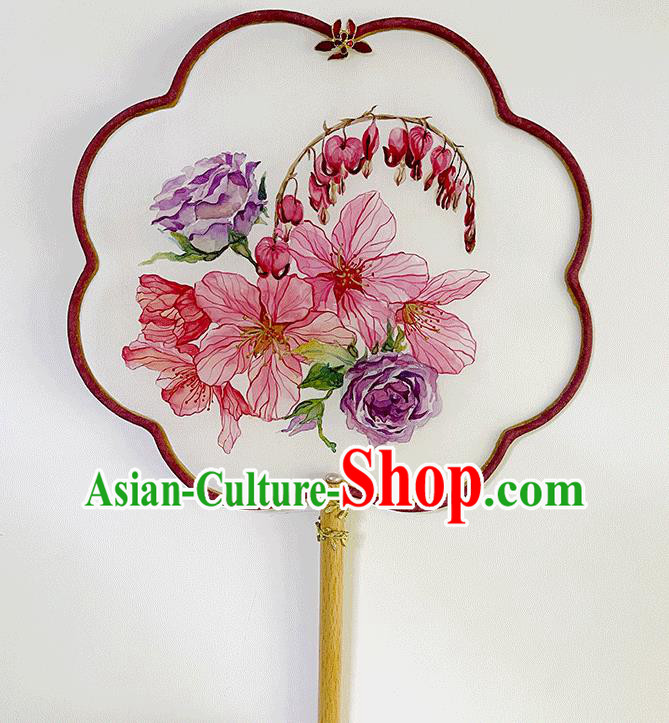 Chinese Classical Dance Palace Fan Hand Painting Fans Bride Fan Traditional Wedding Fan Chinese Classical Dance Palace Fan Hand Painting Fans Bride Fan Traditional Wedding Fan