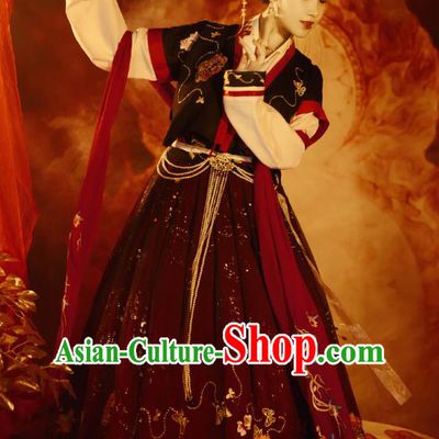 China Ancient Hanfu Dress Traditional Court Garments Tang Dynasty Palace Lady Historical Clothing