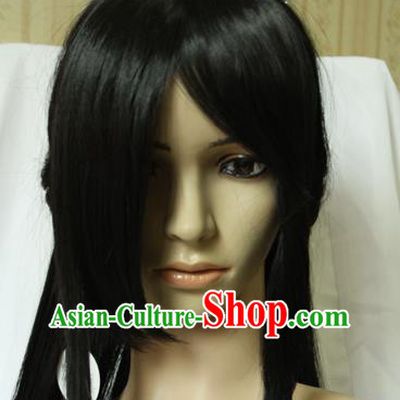 China Traditional Song Dynasty Young Woman Wigs Ancient Cosplay Swordswoman Hair Chignon Headdress