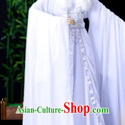 Chinese Ancient Young Knight Garment Costumes Cosplay Swordsman Xie Lian White Hanfu Clothing Traditional Jin Dynasty Prince Apparels