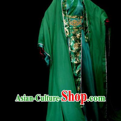 Chinese Ancient Crown Prince Garment Costumes Cosplay Swordsman Green Hanfu Clothing Traditional Qin Dynasty King Apparels