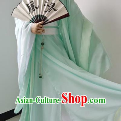 Chinese Cosplay Swordsman Shen Qingqiu Green Hanfu Clothing Traditional Jin Dynasty Childe Apparels Ancient Scholar Garment Costumes