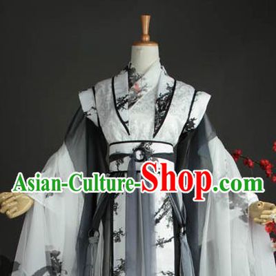 Chinese Cosplay Swordsman Hanfu Clothing Traditional Jin Dynasty Childe Apparels Ancient Crown Prince Garment Costumes