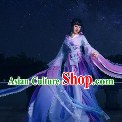 China Cosplay Swordswoman Jiang Yanli Clothing Ancient Young Beauty Garments Traditional Jin Dynasty Princess Hanfu Dress