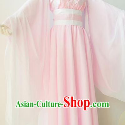 China Traditional Jin Dynasty Princess Pink Hanfu Dress Cosplay Fairy Jin Ni Clothing Ancient Young Beauty Garments