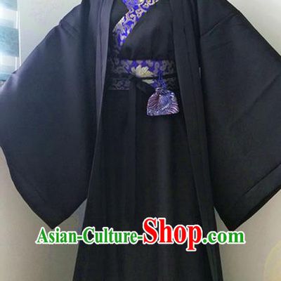 Chinese Cosplay Swordsman Xue Yang Black Hanfu Clothing Traditional Han Dynasty Knight Apparels Ancient Scholar Garment Costumes