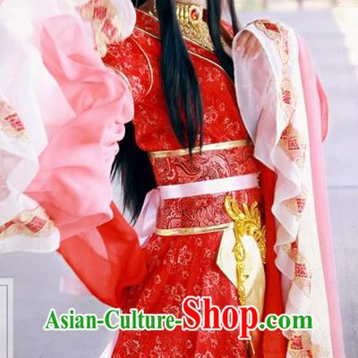 China Ancient Young Beauty Wedding Garments Traditional Jin Dynasty Princess Hanfu Dress Cosplay Female Swordsman Clothing