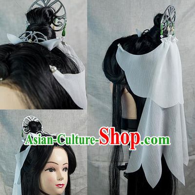China Traditional Song Dynasty Taoist Nun Hair Crown Heaven Official Blessing Ancient Cosplay Swordswoman Headdress