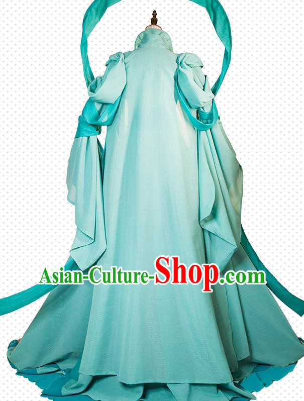 China Traditional Game Performance Green Hanfu Dress Cosplay Goddess Clothing Ancient Fairy Garments China Traditional Game Performance Green Hanfu Dress Cosplay Goddess Clothing Ancient Fairy Garments