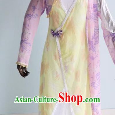 China Cosplay Drama Seven Fairy Huang Er Clothing Ancient Goddess Garments Traditional Song Dynasty Village Girl Yellow Hanfu Dress
