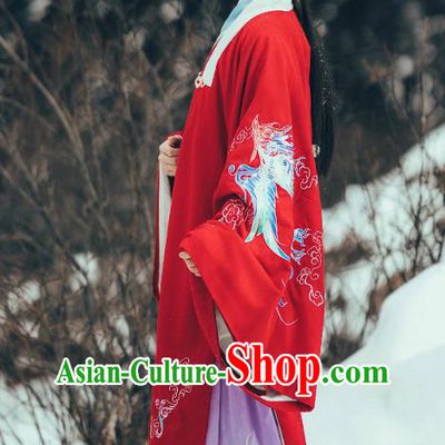 China Traditional Hanfu Garments Ming Dynasty Wedding Clothing Ancient Crown Prince Embroidered Apparels