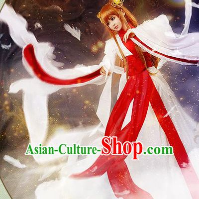China Traditional Five Dynasties Princess White Hanfu Dress Cosplay Fairy Clothing Ancient Young Beauty Garments