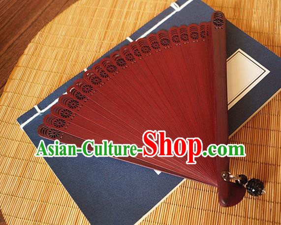 Handmade China Traditional Folding Fans Carving Bamboo Fan Classical Red Accordion Handmade China Traditional Folding Fans Carving Bamboo Fan Classical Red Accordion