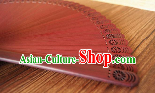 Handmade China Traditional Folding Fans Carving Bamboo Fan Classical Red Accordion Handmade China Traditional Folding Fans Carving Bamboo Fan Classical Red Accordion