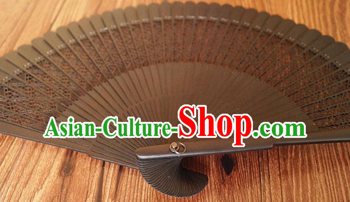 Handmade China Classical Black Accordion Traditional Folding Fans Carving Bamboo Fan Handmade China Classical Black Accordion Traditional Folding Fans Carving Bamboo Fan