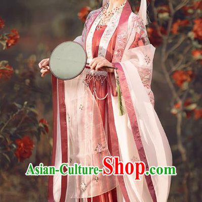 China Traditional Hanfu Garments Ancient Court Woman Embroidered Hanfu Dress Song Dynasty Imperial Concubine Historical Clothing