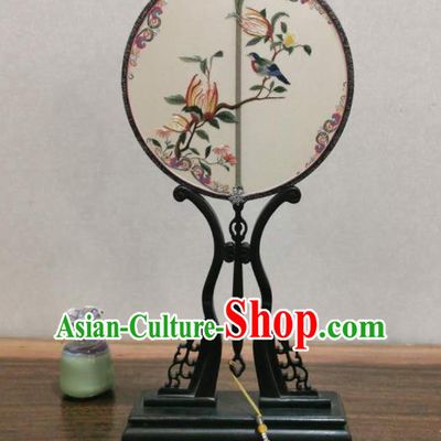 China Handmade Suzhou Embroidered Circular Fan Traditional Song Dynasty Silk Fans Hanfu Fan Classical Double Side Palace Fan