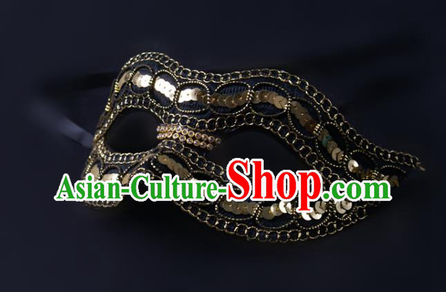 Professional Cosplay Golden Sequins Mask Party Performance Face Mask Rio Carnival Blinder Headwear Professional Cosplay Golden Sequins Mask Party Performance Face Mask Rio Carnival Blinder Headwear