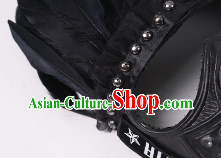 Party Performance Rivets Face Mask Professional Rio Carnival Headwear Cosplay Black Feather Mask Party Performance Rivets Face Mask Professional Rio Carnival Headwear Cosplay Black Feather Mask